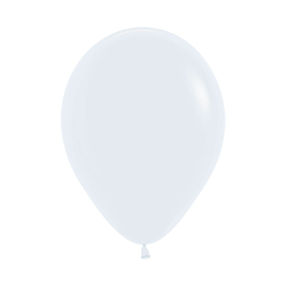 White Solid 12.5cm Latex Balloons Pack of 100