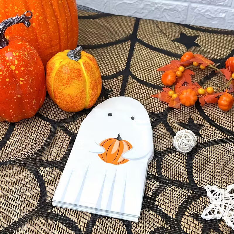 Halloween Paper Napkins in Ghost Shape Pack of 16