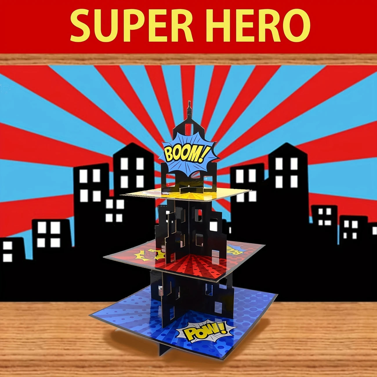 Superhero Party 3-Tier Dessert Stand