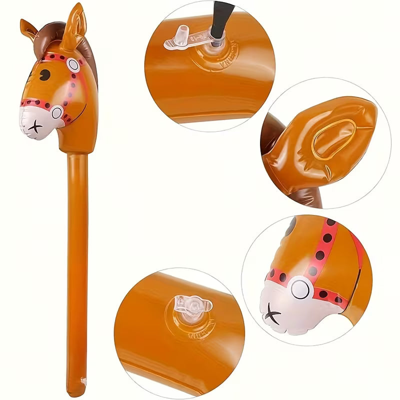 Inflatable Horse Head Sticks Pack of 3