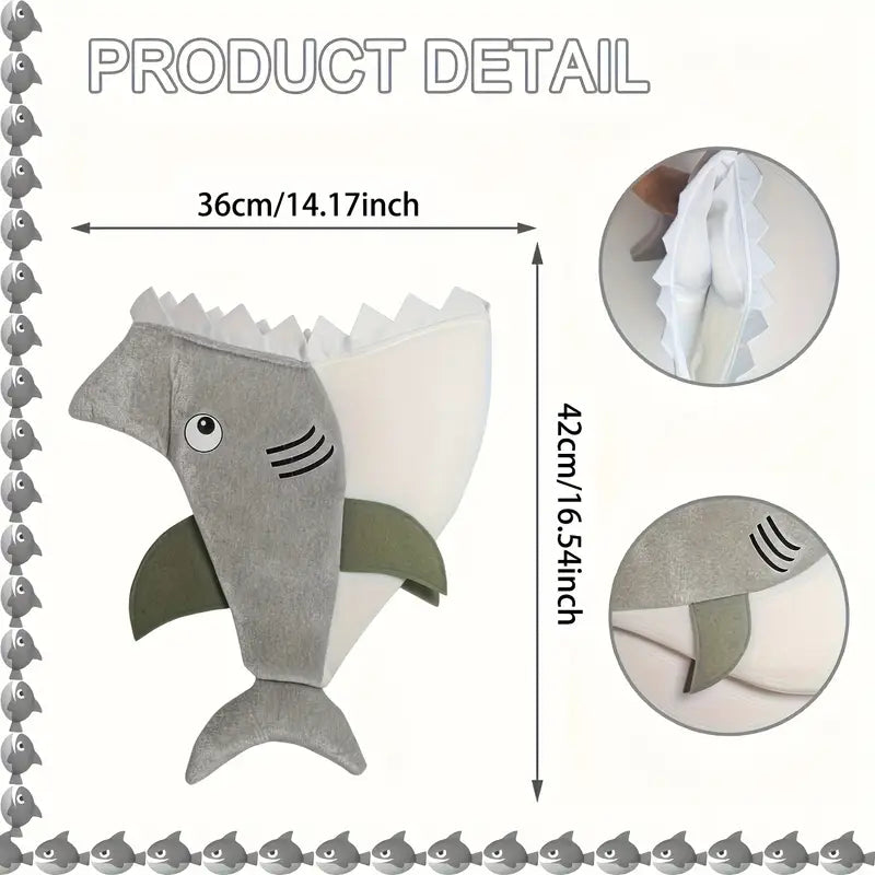 Plush Grey Shark Hat