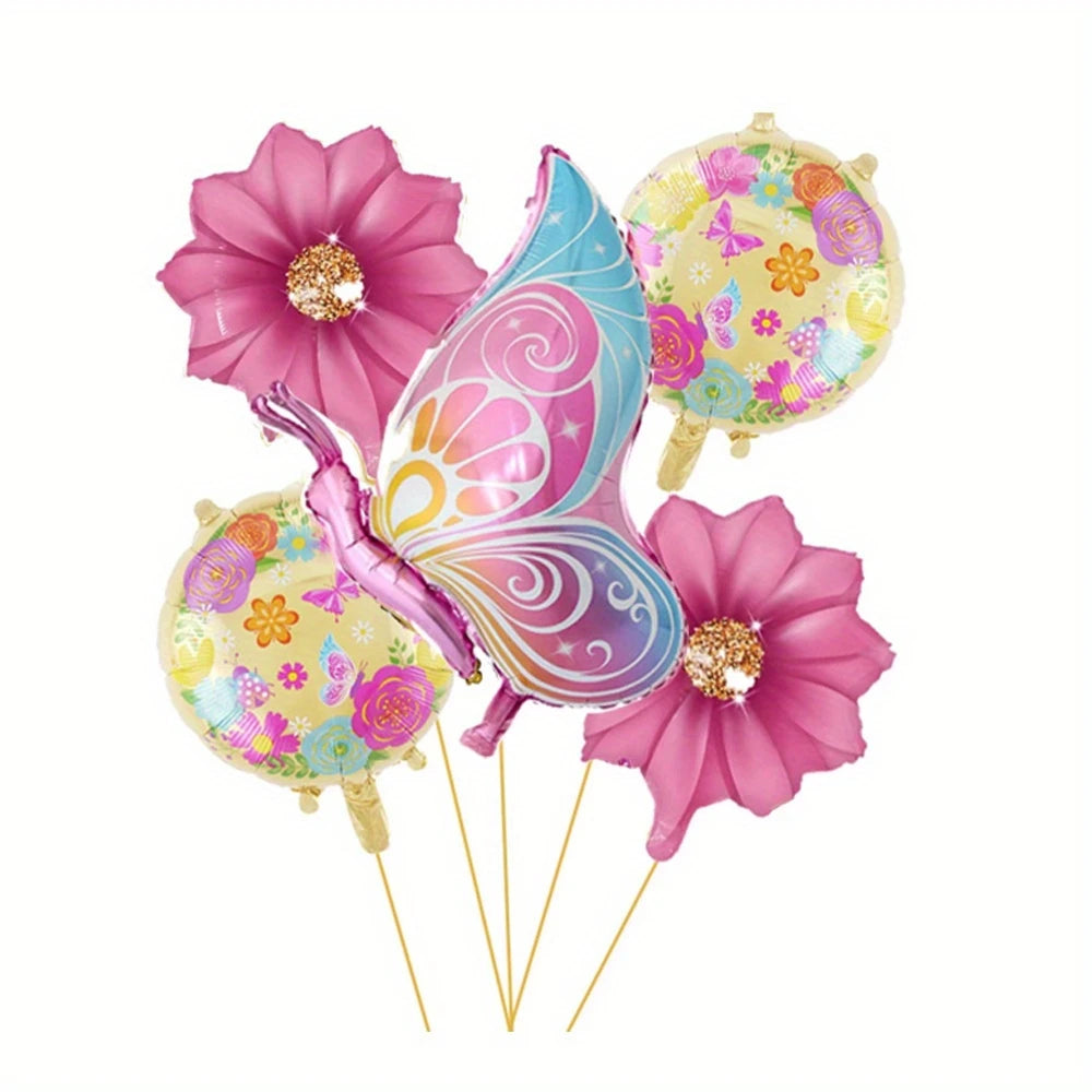 Butterfly and Flower Balloon Set of 5