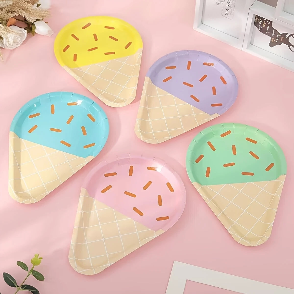 Ice Cream Cone Paper Plates Pack of 10