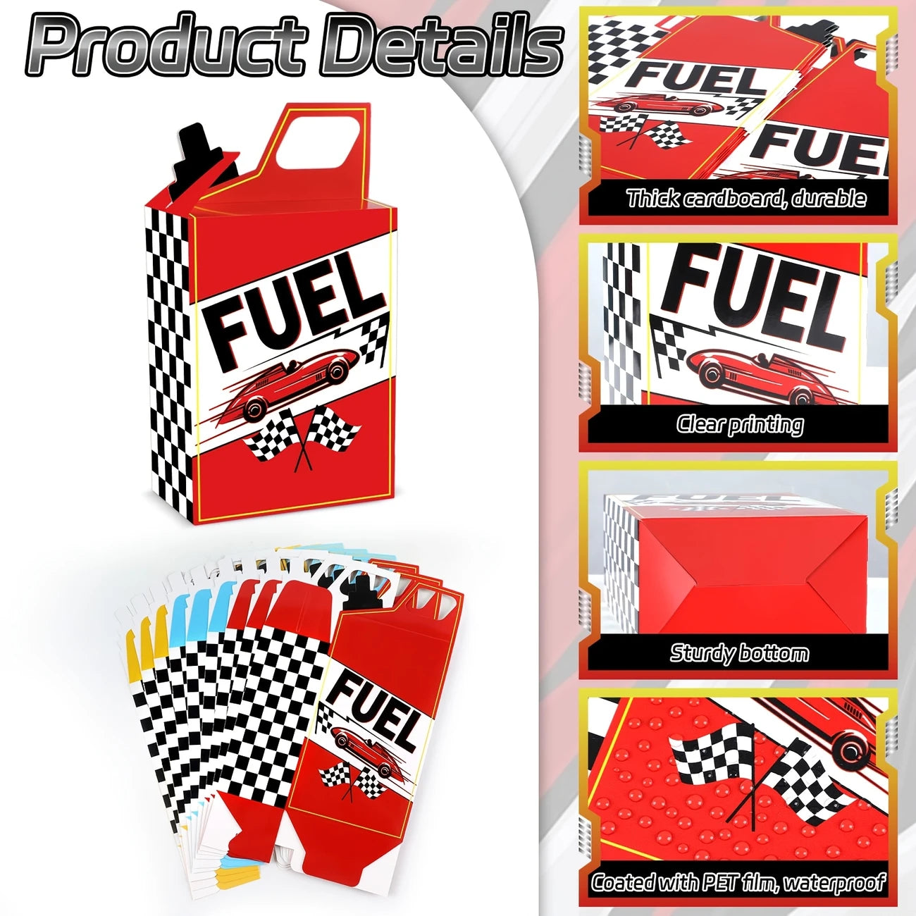 Race Car Fuel Can Treat Boxes Pack of 12