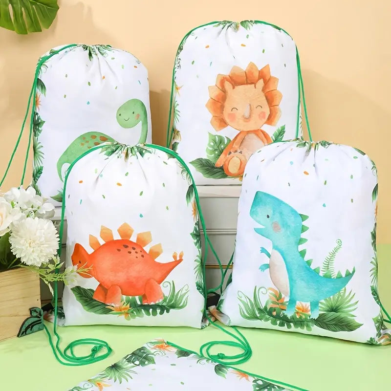 Cute Dinosaur Drawstring Bags Pack of 12