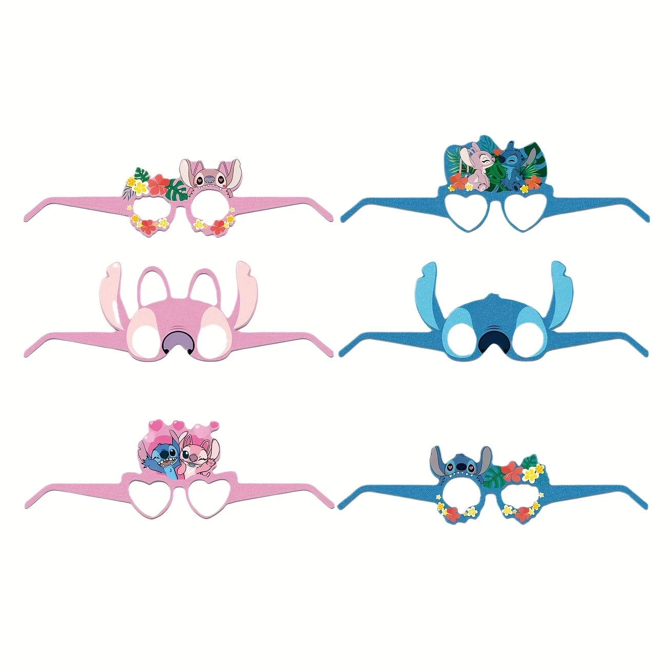 Stitch And Angel Themed Paper Glasses