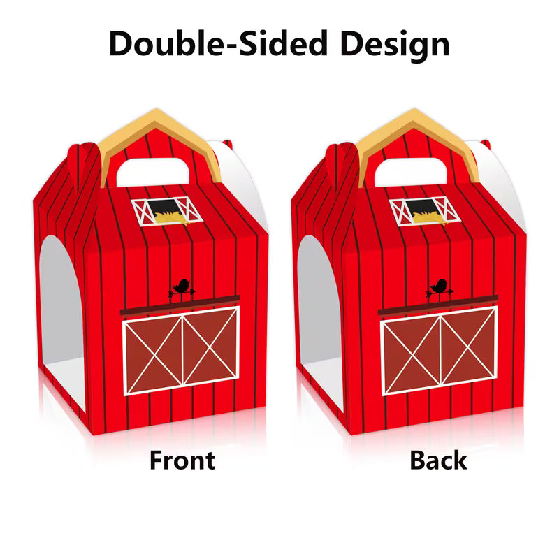Farm Animal Party Barn Boxes Pack of 4