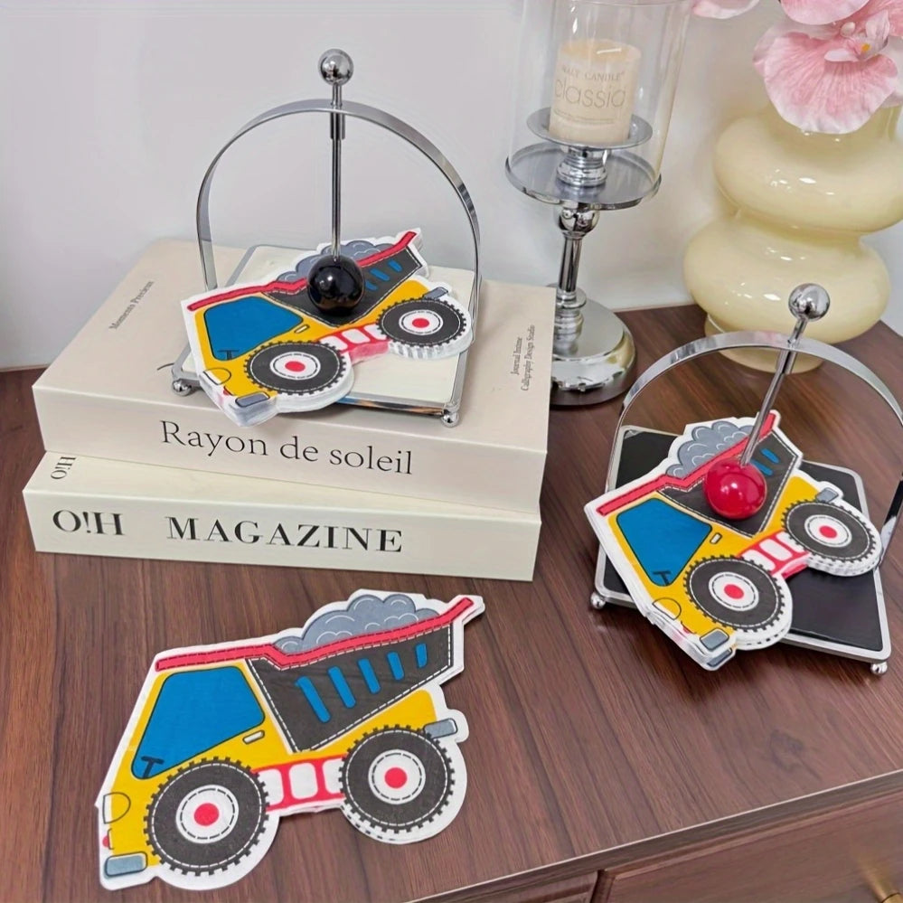 Dump Truck Shaped Excavator Paper Napkin Pack of 20