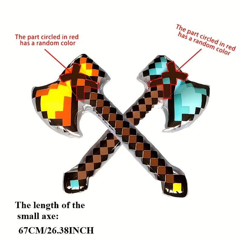 Minecraft Giant Inflatable Pixel Axe Prop Set of 2