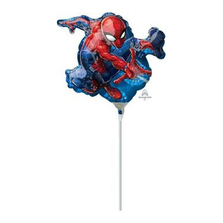 Spiderman Animated 35cm Foil Balloon On Stick