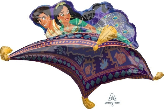 Aladdin and Jasmine Magic Carpet Supershape Foil Balloon