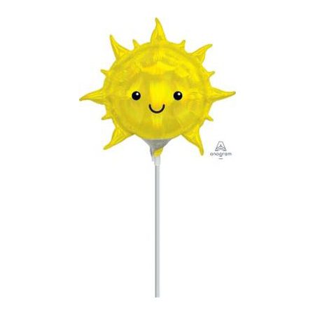 Iridescent Sun 35cm Foil Balloon On Stick