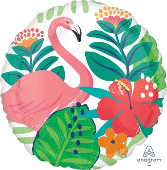 Tropical Jungle Flamingo 45cm Foil Balloon