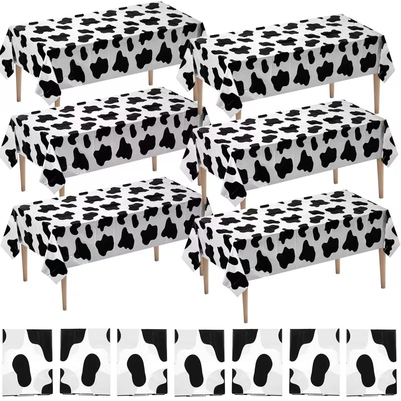 Cow Print Plastic Tablecloth