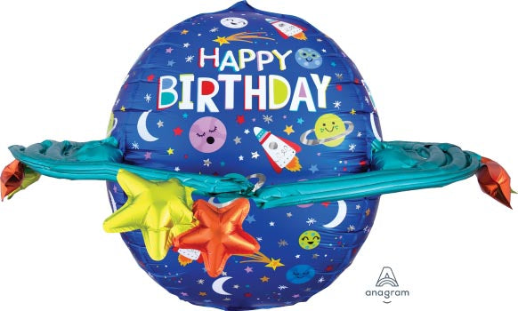 Ult 3D Shape HBD Colorful Galaxy Supershape Foil Balloon