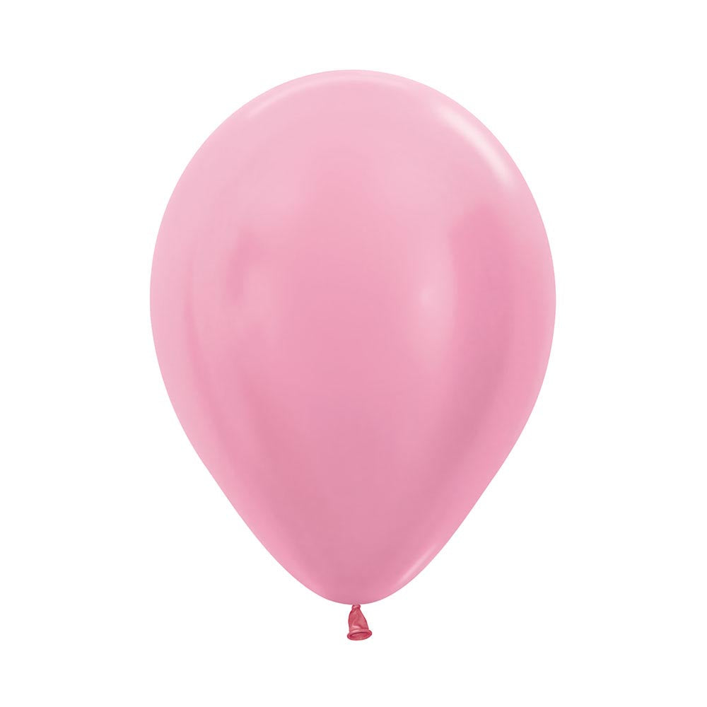 Satin Pearl Pink 12.5cm Latex Balloons Pack of 10