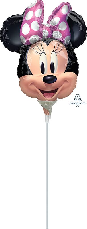 Minnie Mouse Forever Head 35cm Foil Balloon On Stick