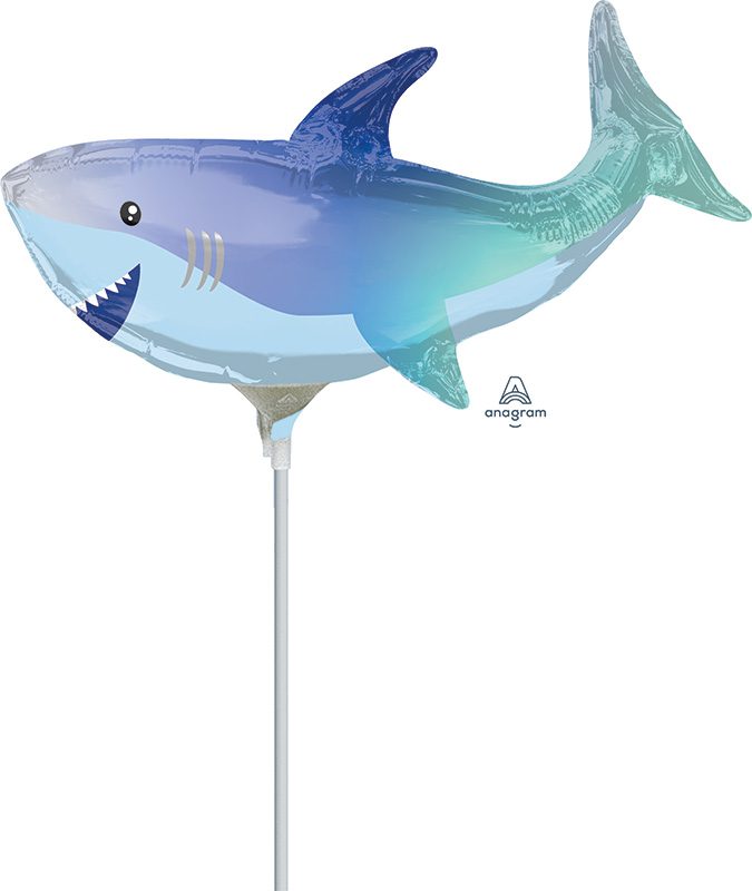 Shark 35cm Foil Balloon On Stick