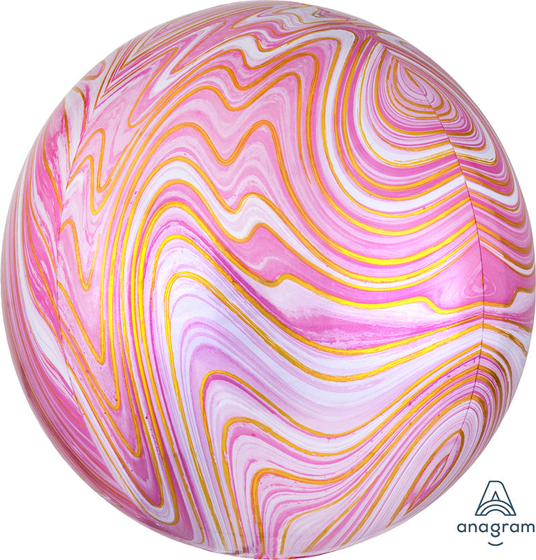 Pink Marble Orb Foil Balloon