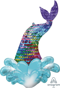 Mermaid Sequin Tail Supershape Foil Balloon