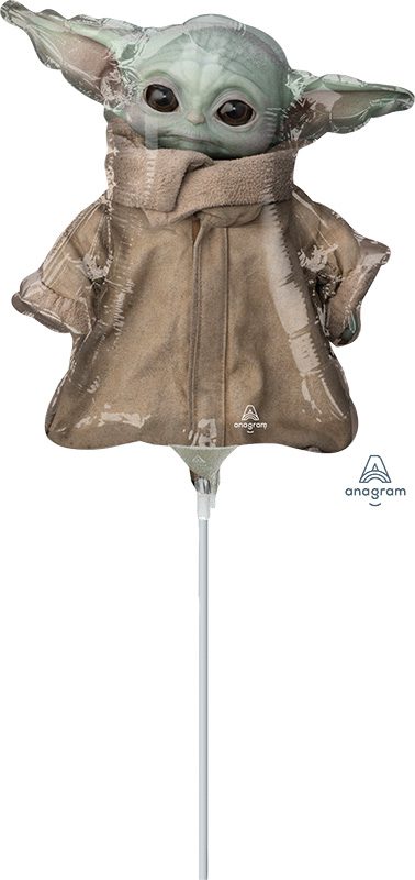 Star Wars Mandalorian Child Baby Yoda 35cm Foil Balloon On Stick