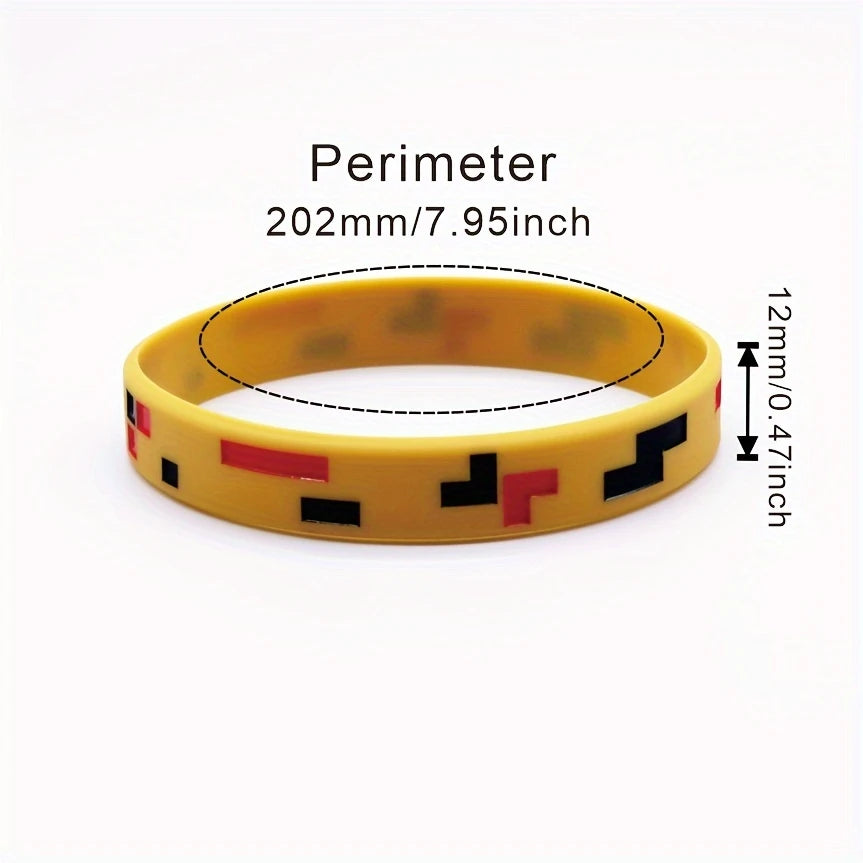 Minecraft Pixel Silicone Wristbands Pack of 6