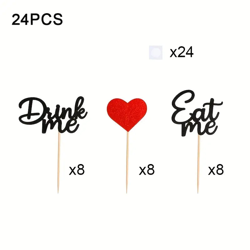 Wonderland Cupcake Toppers pack of 24