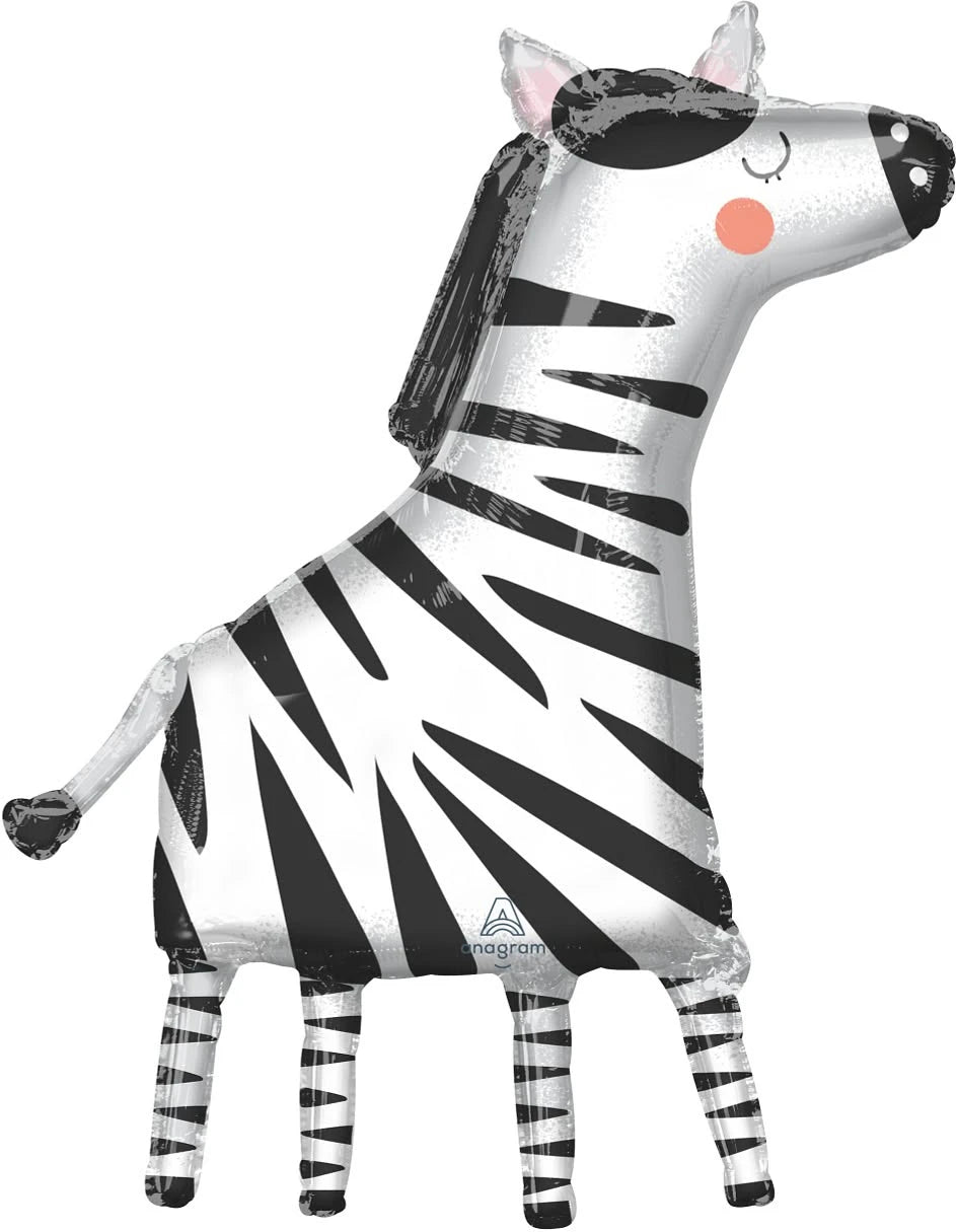 Get Wild Zebra Supershape Foil Balloon