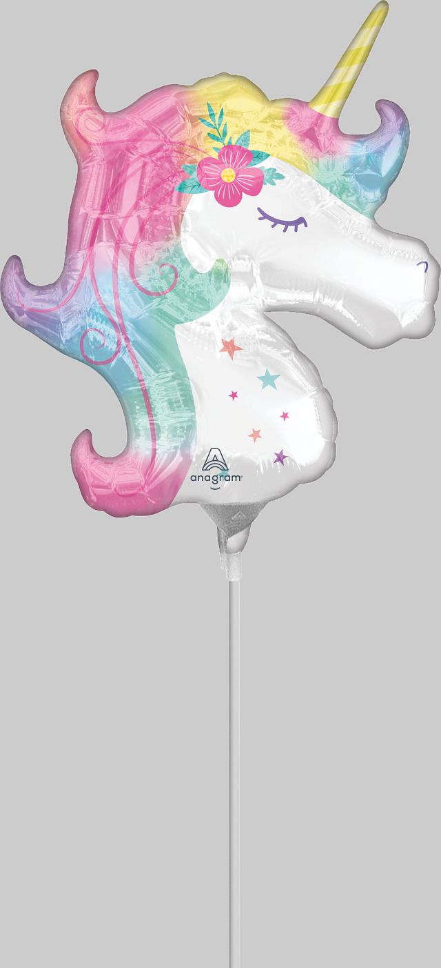 Enchanted Unicorn 35cm Foil Balloon On Stick