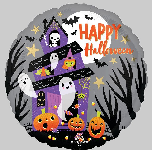 Happy Halloween Haunted House 45cm Foil Balloon