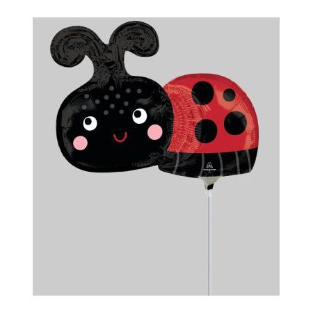 Happy Ladybug 35cm Foil Balloon On Stick