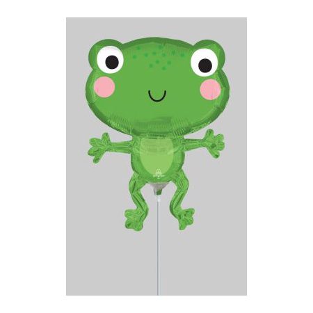 Happy Frog 35cm Foil Balloon On Stick