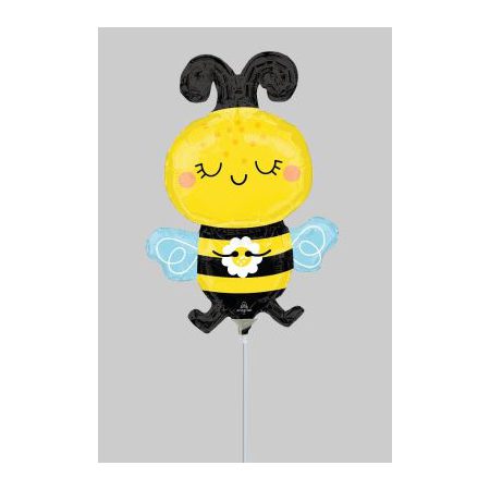Happy Bee 35cm Foil Balloon On Stick