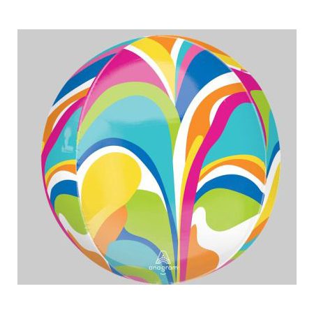 Vibrant Macro Marble Orb Foil Balloon