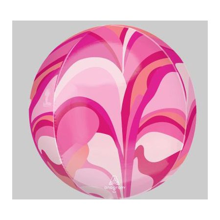 Pink Macro Marble Orb Foil Balloon