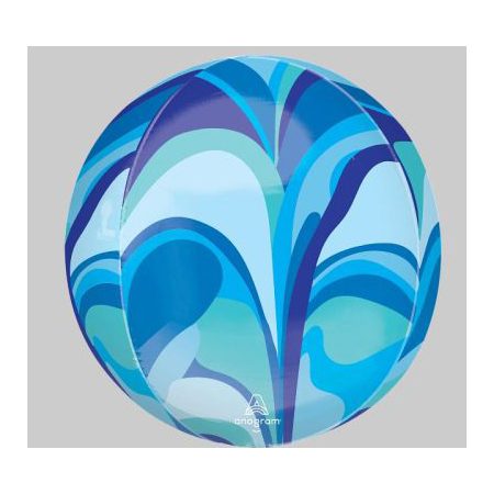 Blue Macro Marble Orb Foil Balloon