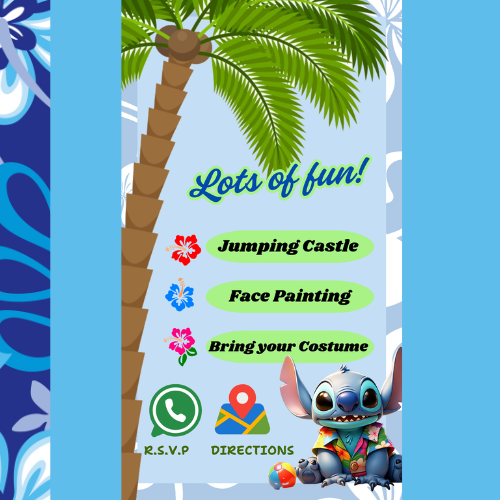 Tropical Stitch Interactive Digital Video Invitation