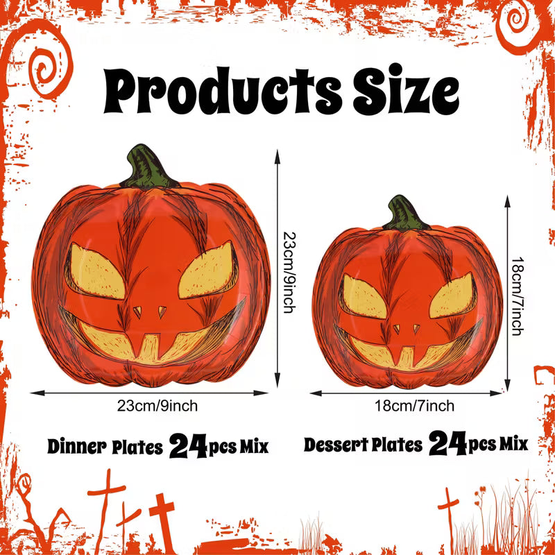 Cute Halloween Pumpkin Paper Plates