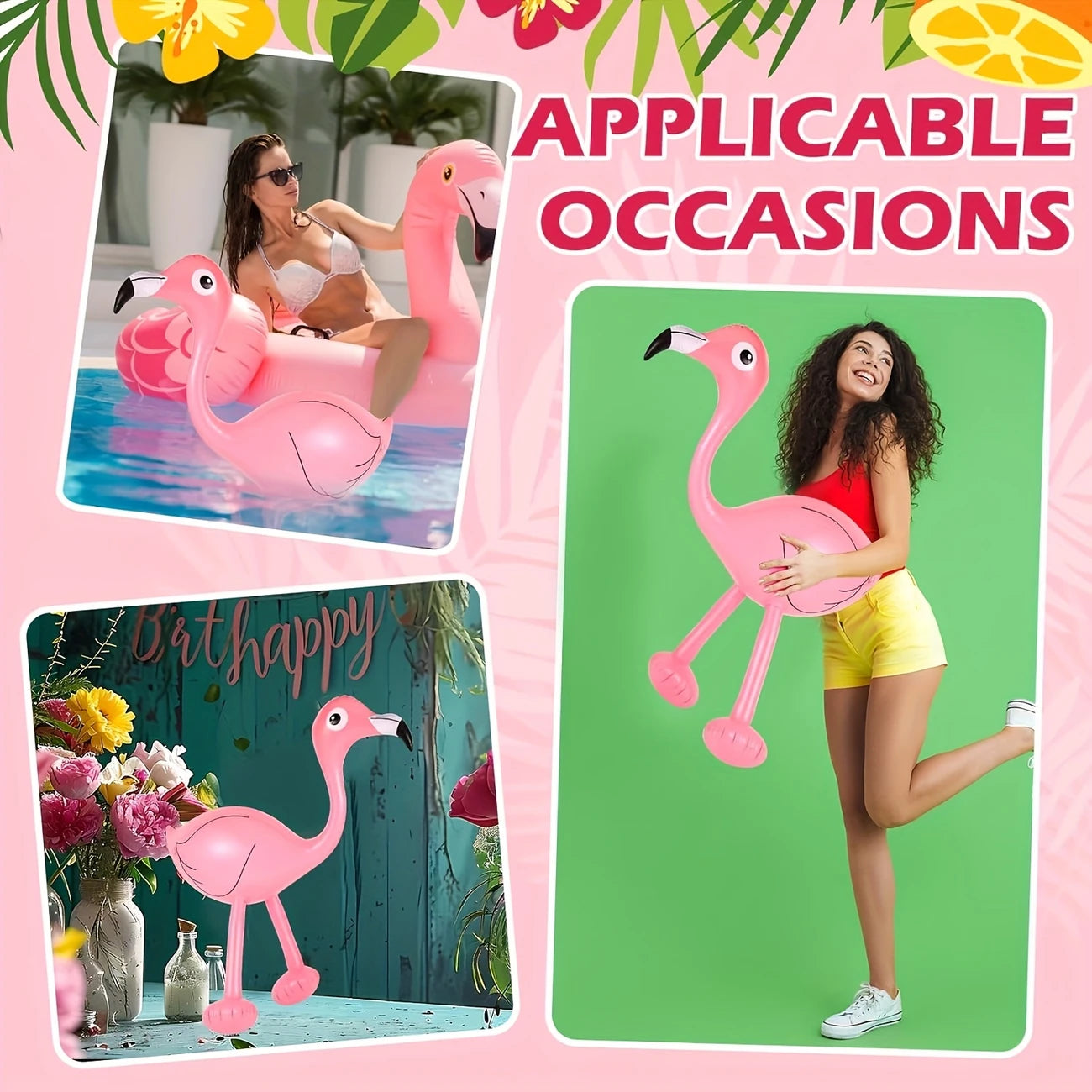 Inflatable Realistic Pink Flamingos Pack of 3