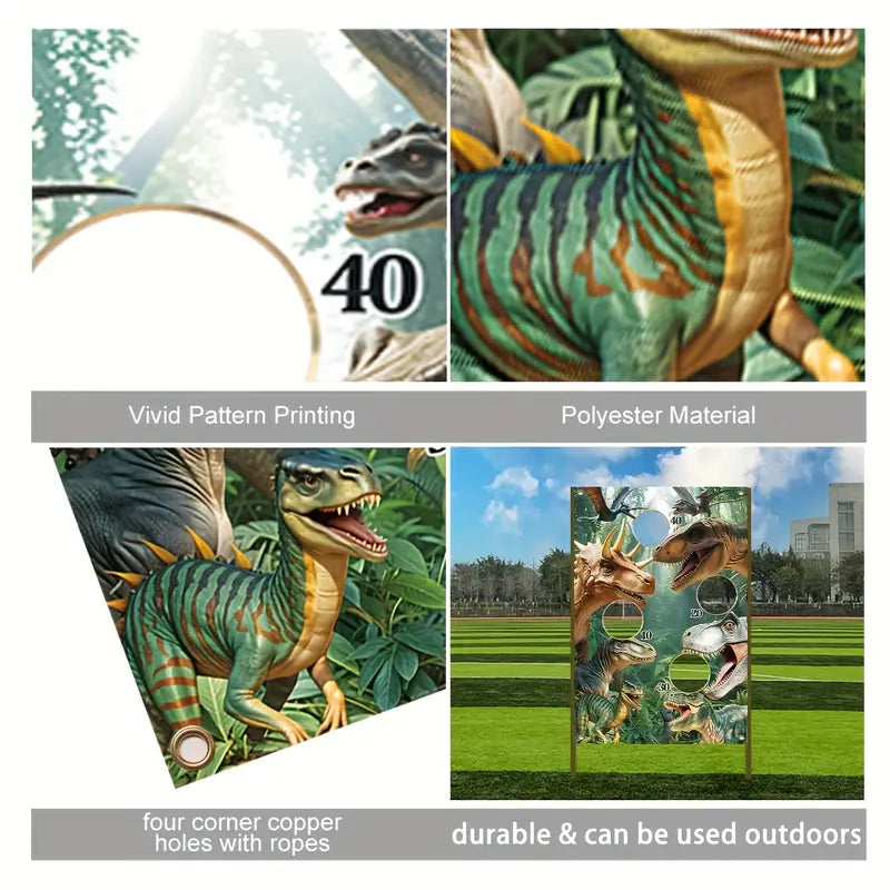 Dinosaur Prehistoric Forest Carnival Throw Game Banner