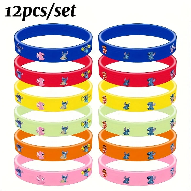 Stitch Silicone Wristbands Favors Pack of 12
