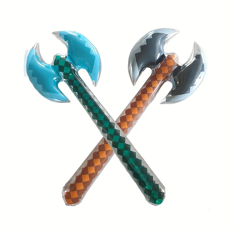 Minecraft Giant Inflatable Pixel Axe 2 Prop Set of 2