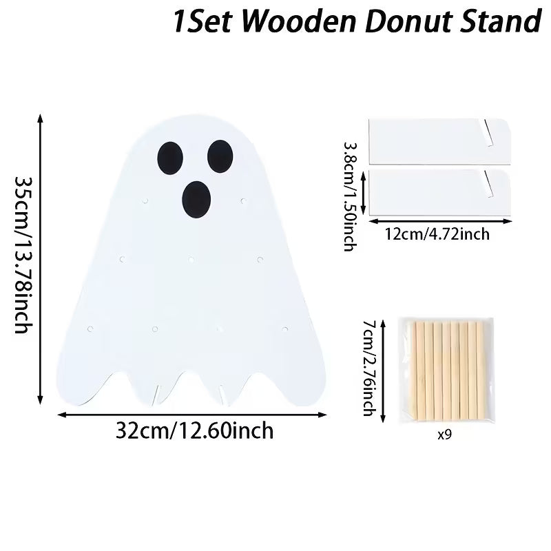 Ghost Design Wooden Donut Stand