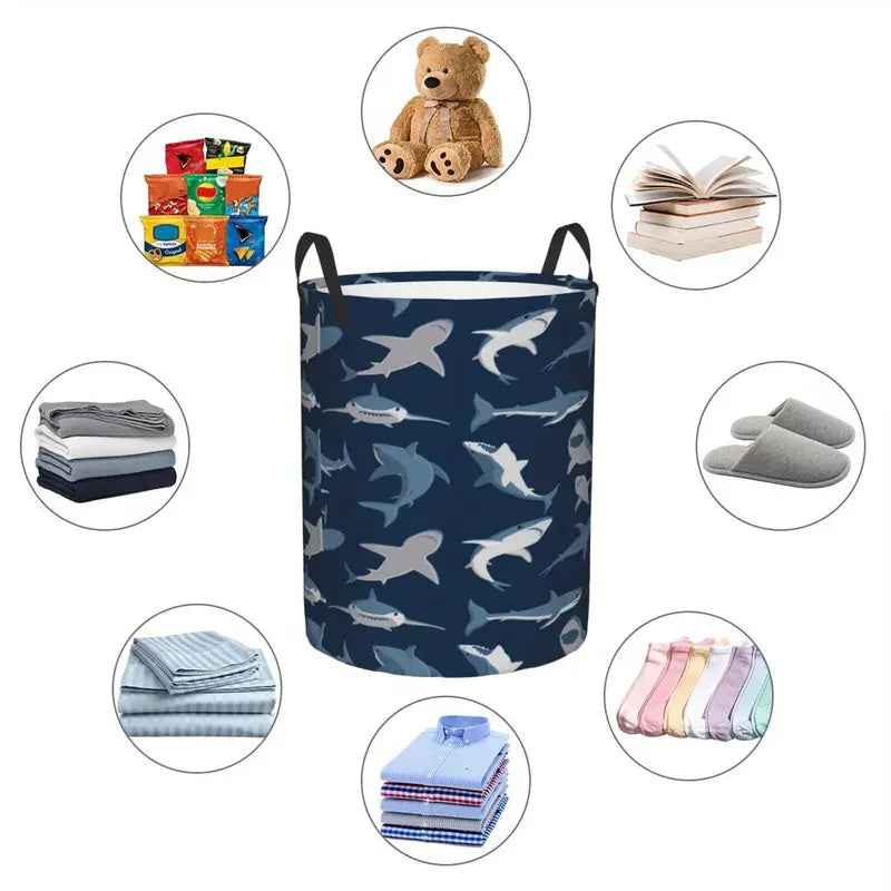 Shark Themed Fabric Storage Bin