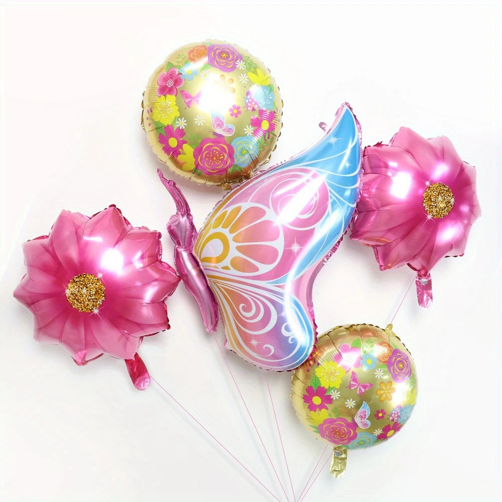 Butterfly and Flower Balloon Set of 5