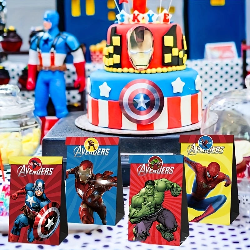 Marvel Avengers Paper Bags with Stickers Pack of 12