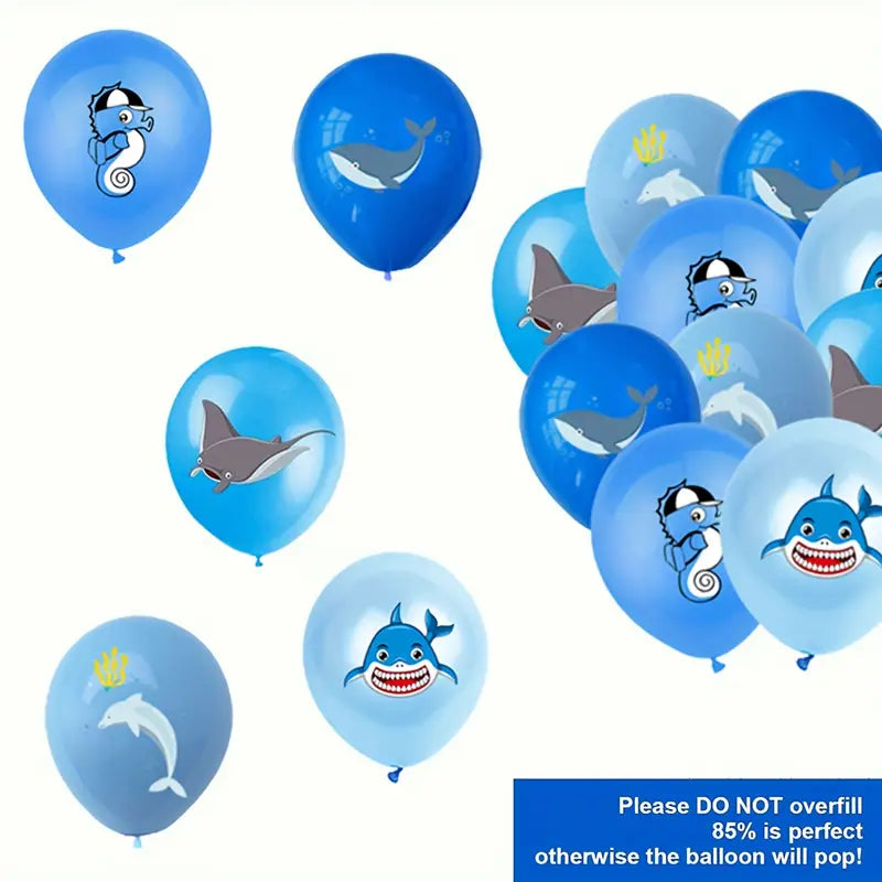 Shark & Marine Animal Latex Balloons Pack of 50