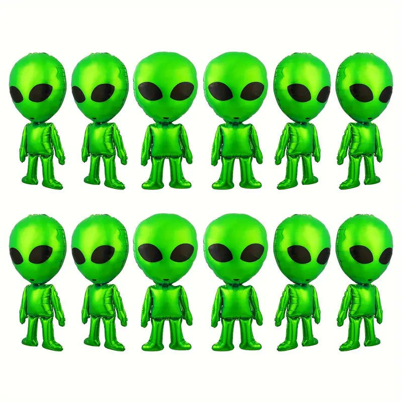 Green Alien Foil Balloons Pack of 4