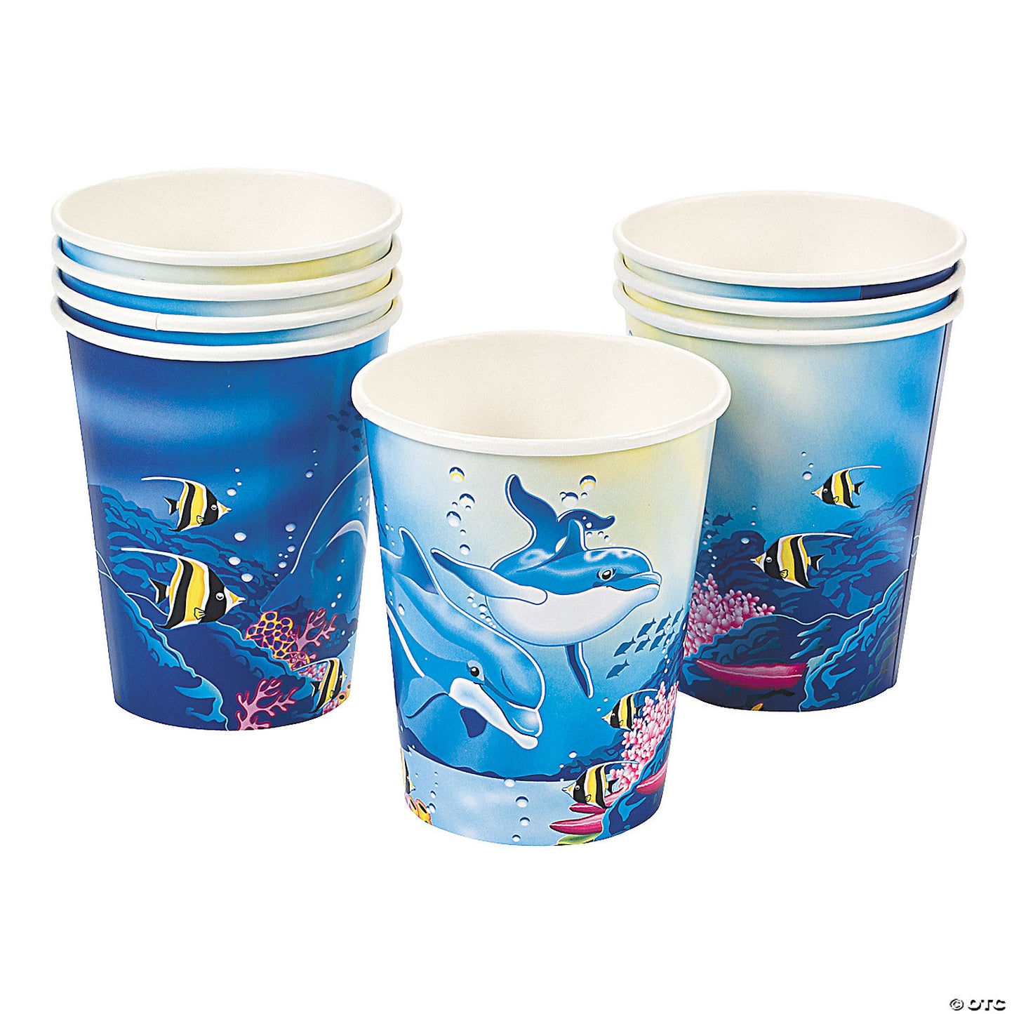 Under the Sea Dolphin Disposable Paper Cups Pack of 8