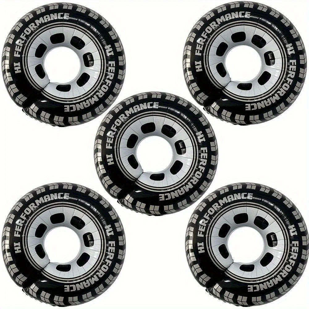 Large Car Tire Foil Balloons Pack of 5